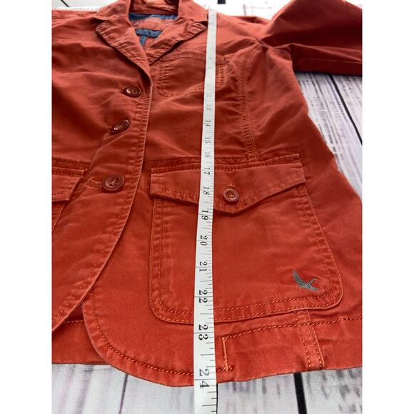 Eddie Bauer Jacket Womens 2p Long Sleeve Lapel Pockets Lightweight Orange - Picture 9 of 14